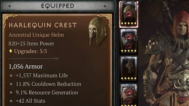 Harlequin’s Crest Ultra-Rare Unique Dropping for Many Players From Helltide Chests?