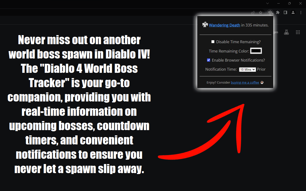 Diablo 4 World Boss Tracker Browser Extension