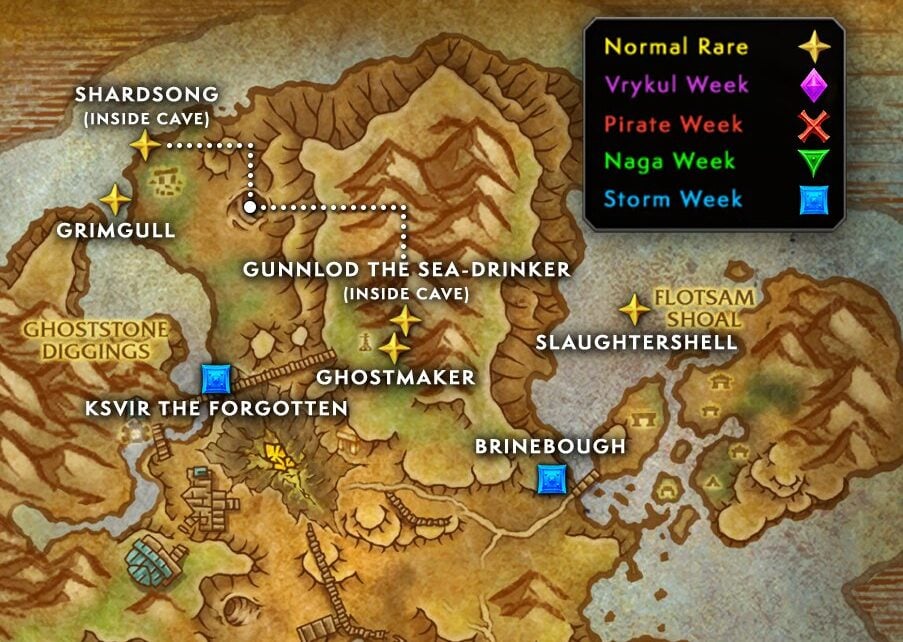 Very Handy Official Siren Isle Rare Mob Map