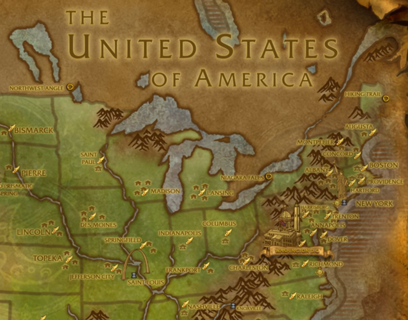 Awesome WoW-Style Map of the Entire United States (With Some Moving Parts)