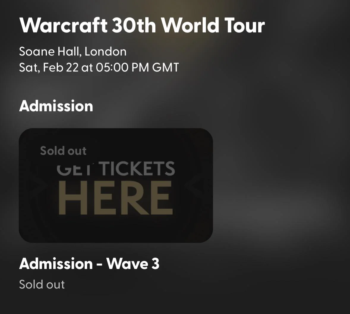 Warcraft’s 30th Anniversary London Event Sells Out Instantly—Again!