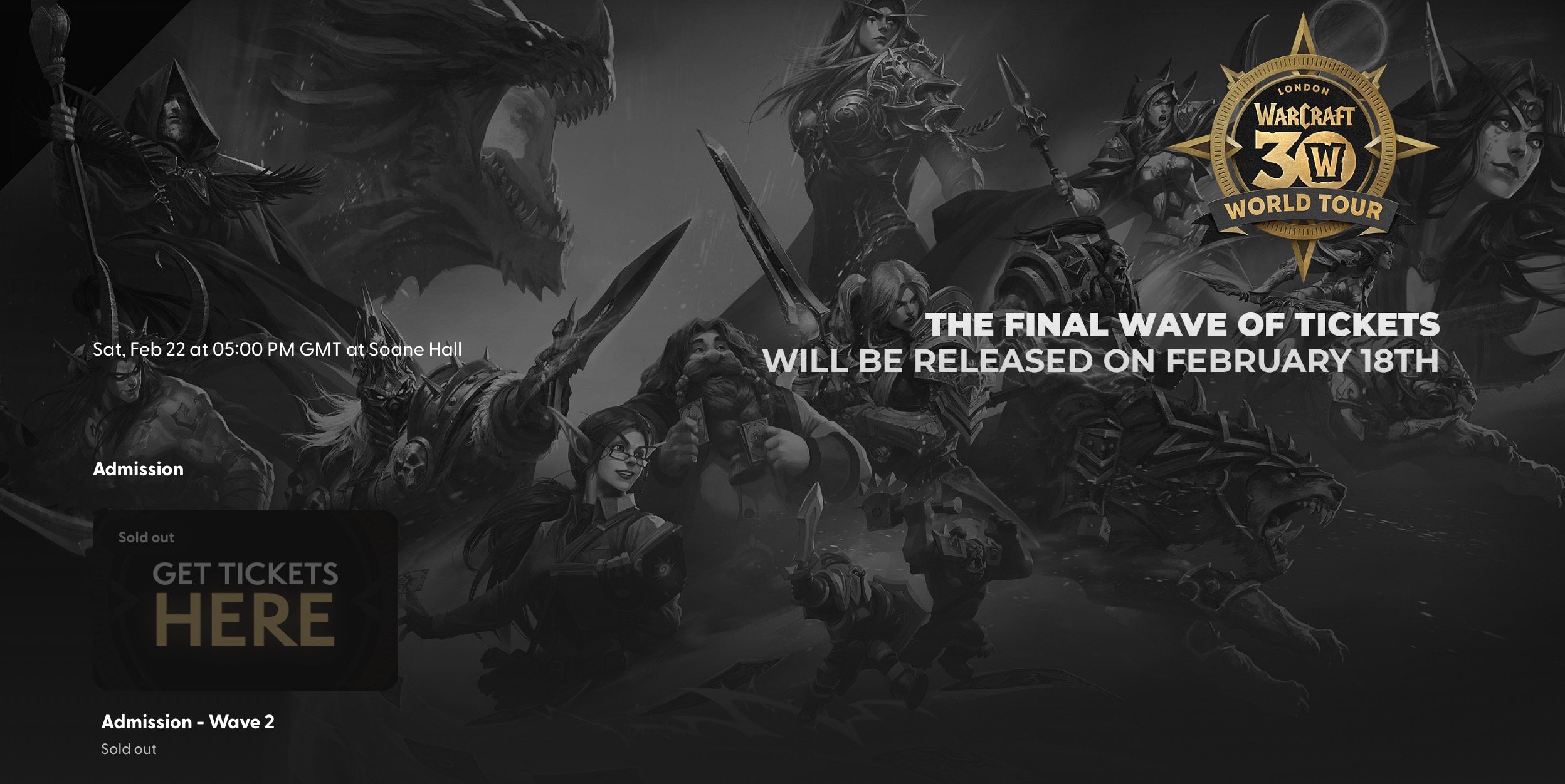 Warcraft’s 30th Anniversary London Event Sells Out in Seconds—Fans Frustrated