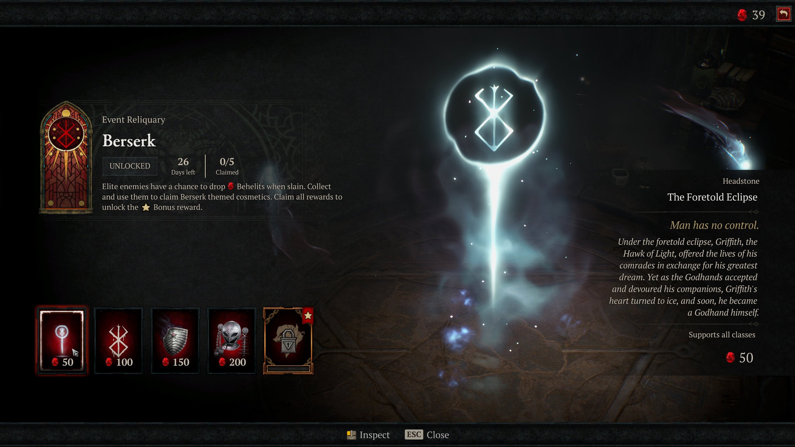 Berserk Diablo 4 Event Collab - Rewards