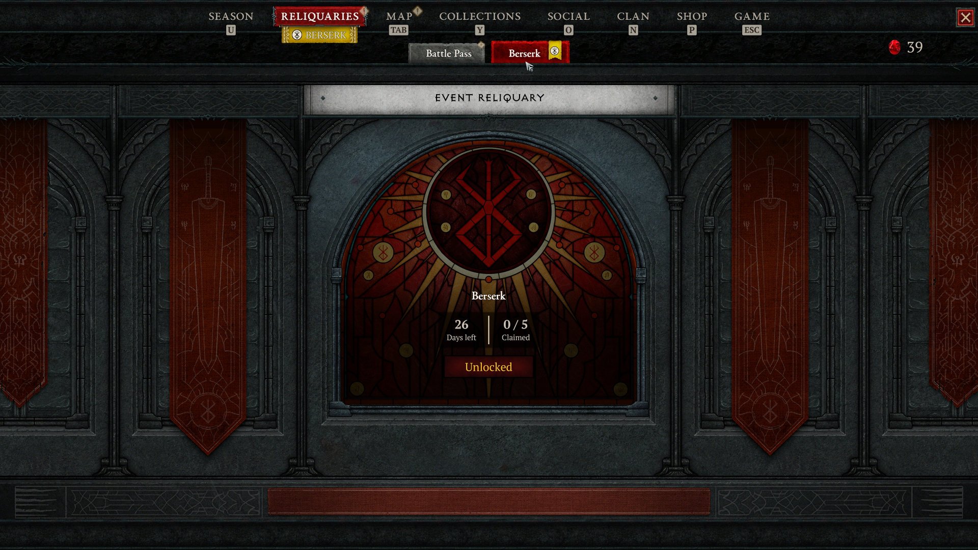 Berserk Diablo 4 Event UI