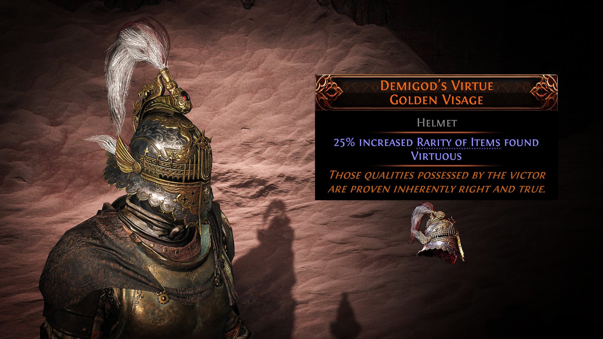 Demigods Virtue Golden Visage Unique PoE2