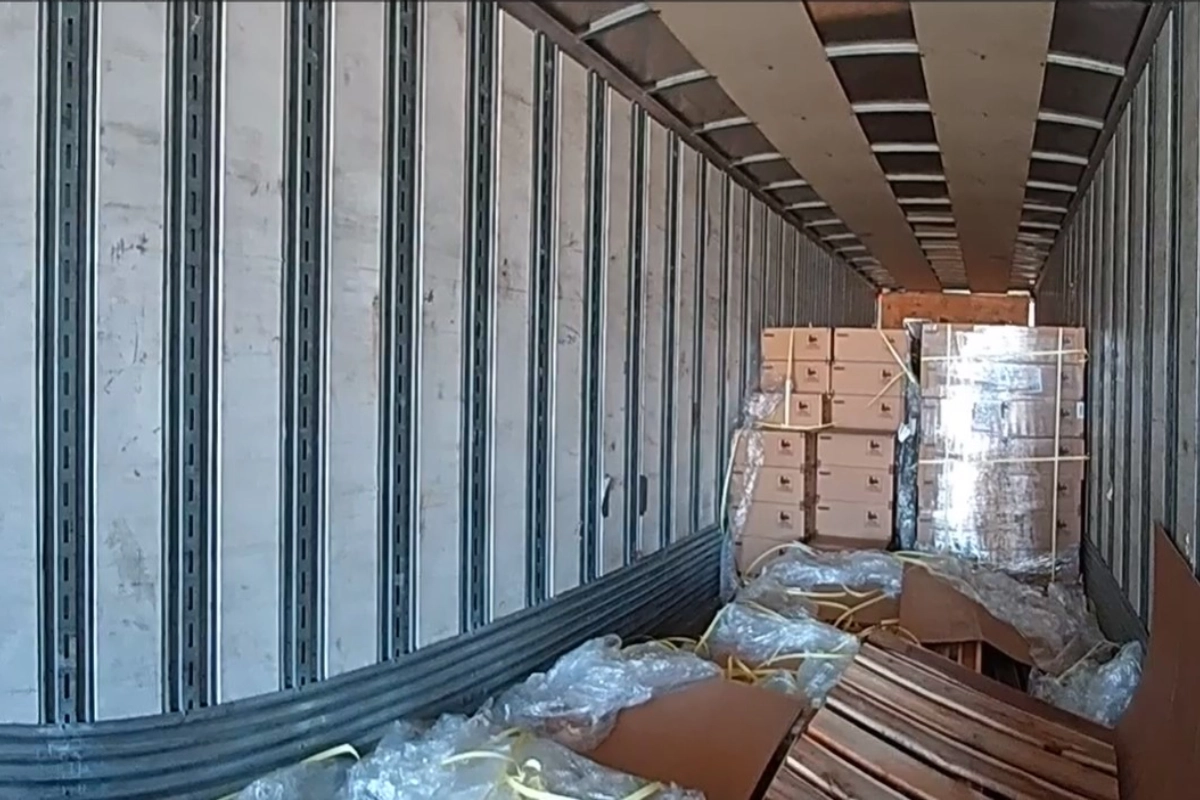 Image of the interior of the breached truck
