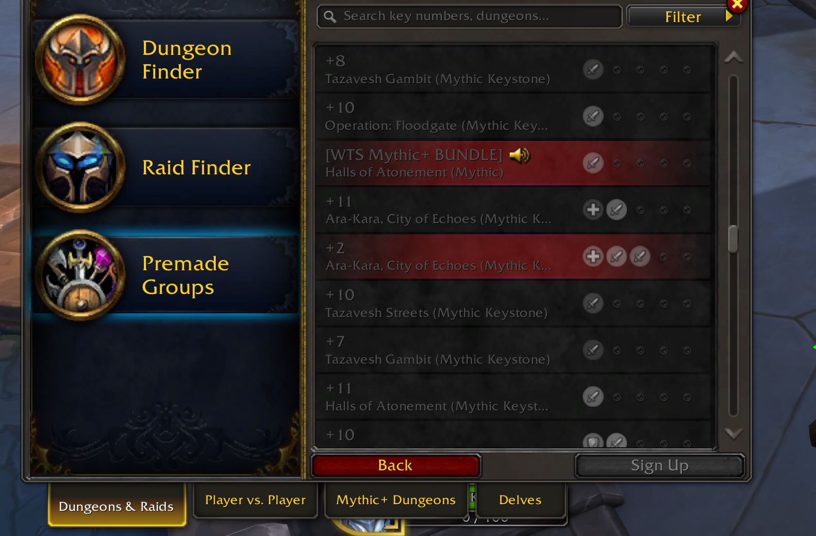How to Get Rid of Group Finder Mythic+ Spam in 3 Seconds