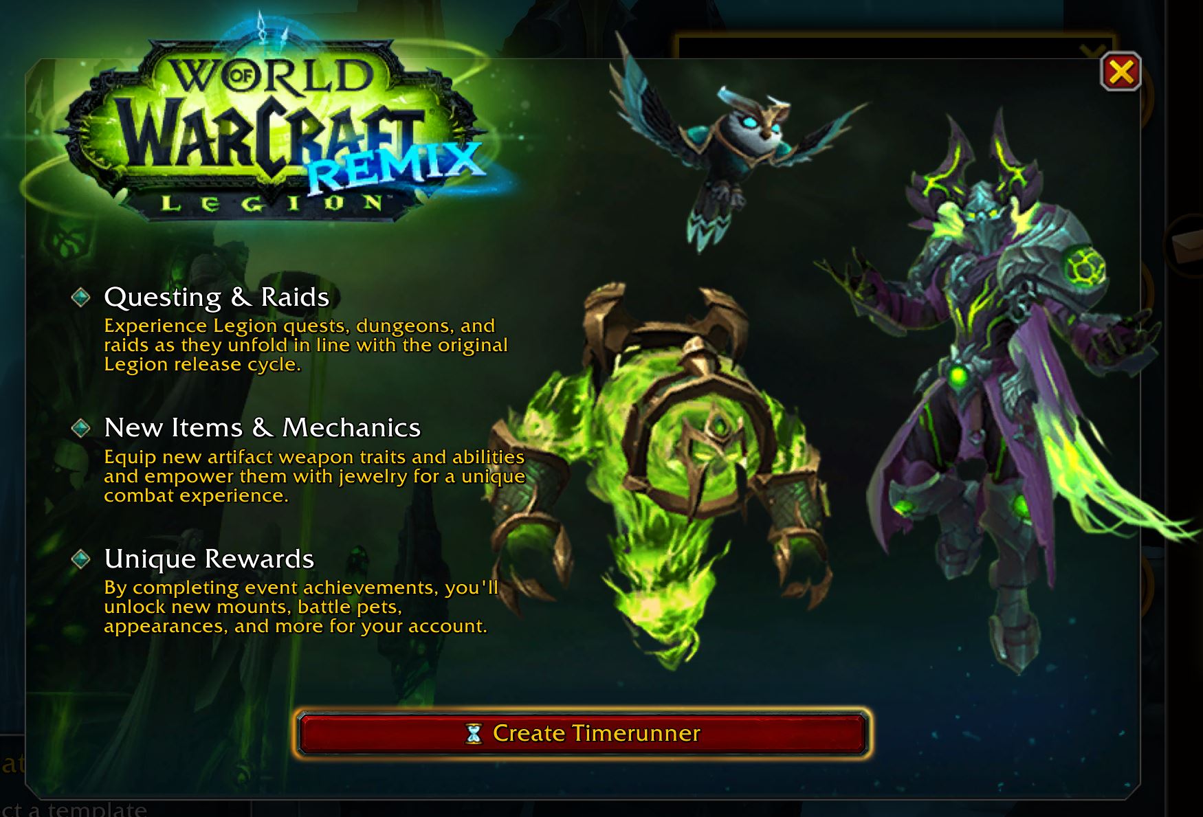 WoW’s Legion Remix Returns on the PTR With New Rewards