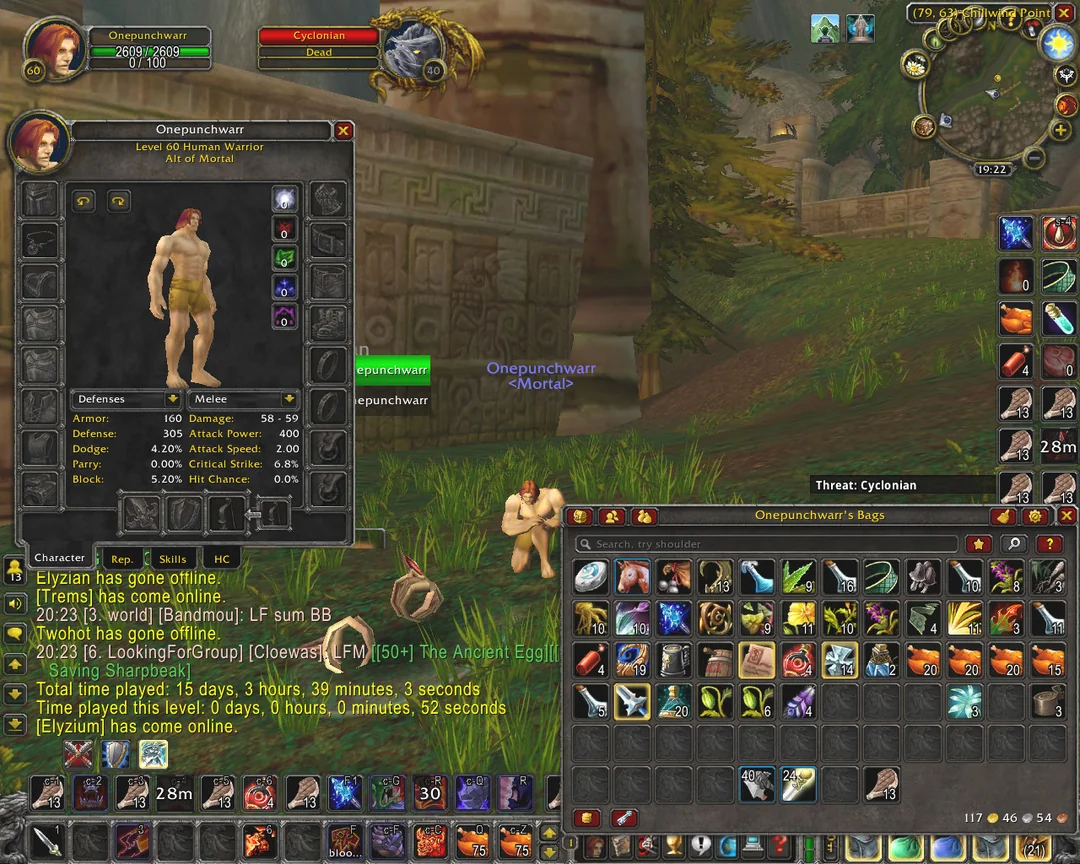 This Naked Warrior Took 9 Months to Hit 60 Solo and Hardcore