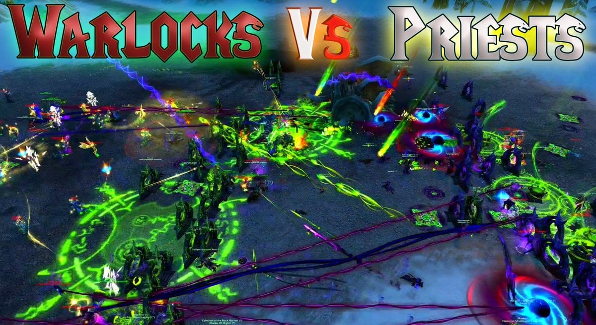 40 Priests vs 40 Warlocks Ended Way More Chaotic Than Expected