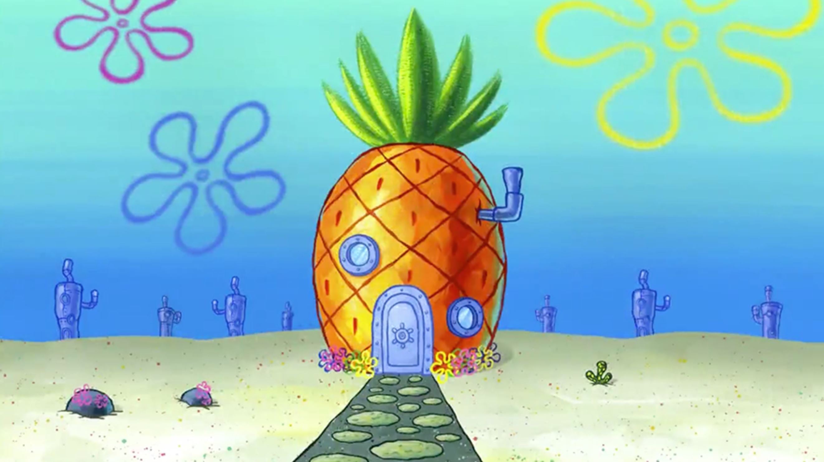 WoW Player Builds a Full SpongeBob Pineapple House From Rugs and… Pumpkins?
