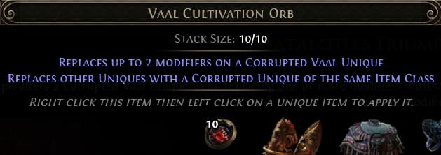 Vaal Cultivation Orb Tooltip