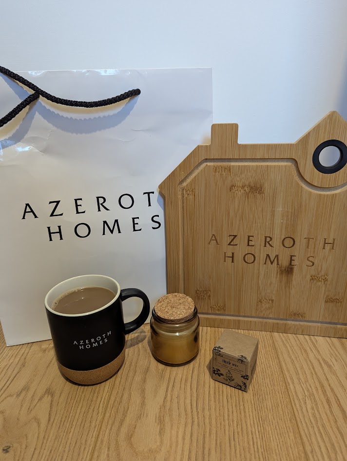 A photo of the goodies from the Azeroth Homes event