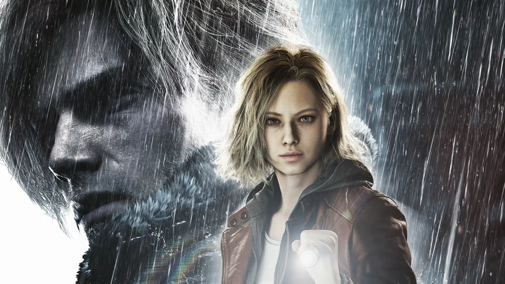 Official Resident Evil Requiem Character Image, showing both protagonists. Grace Ashcroft and Leon S. Kennedy