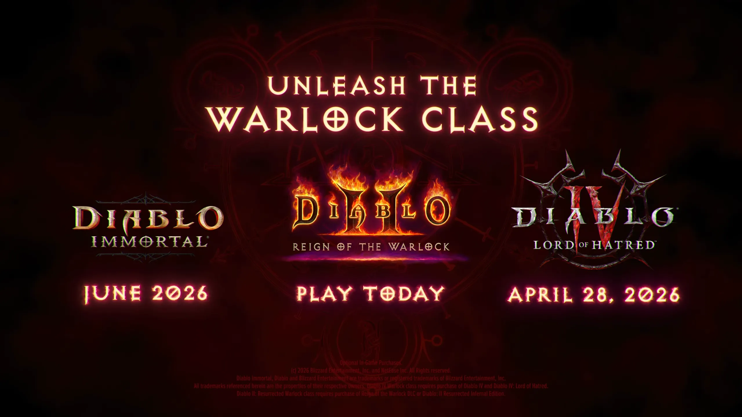 Diablo Immortal, Diablo 4, Diablo 2 Resurrected REIGN OF THE WARLOCK - Warlock Class Reveal for ALL three games