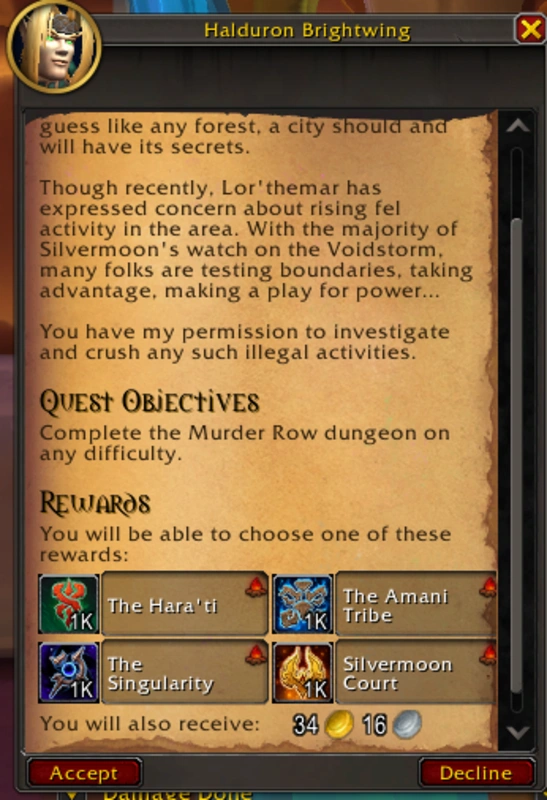 weekly quest in midnight