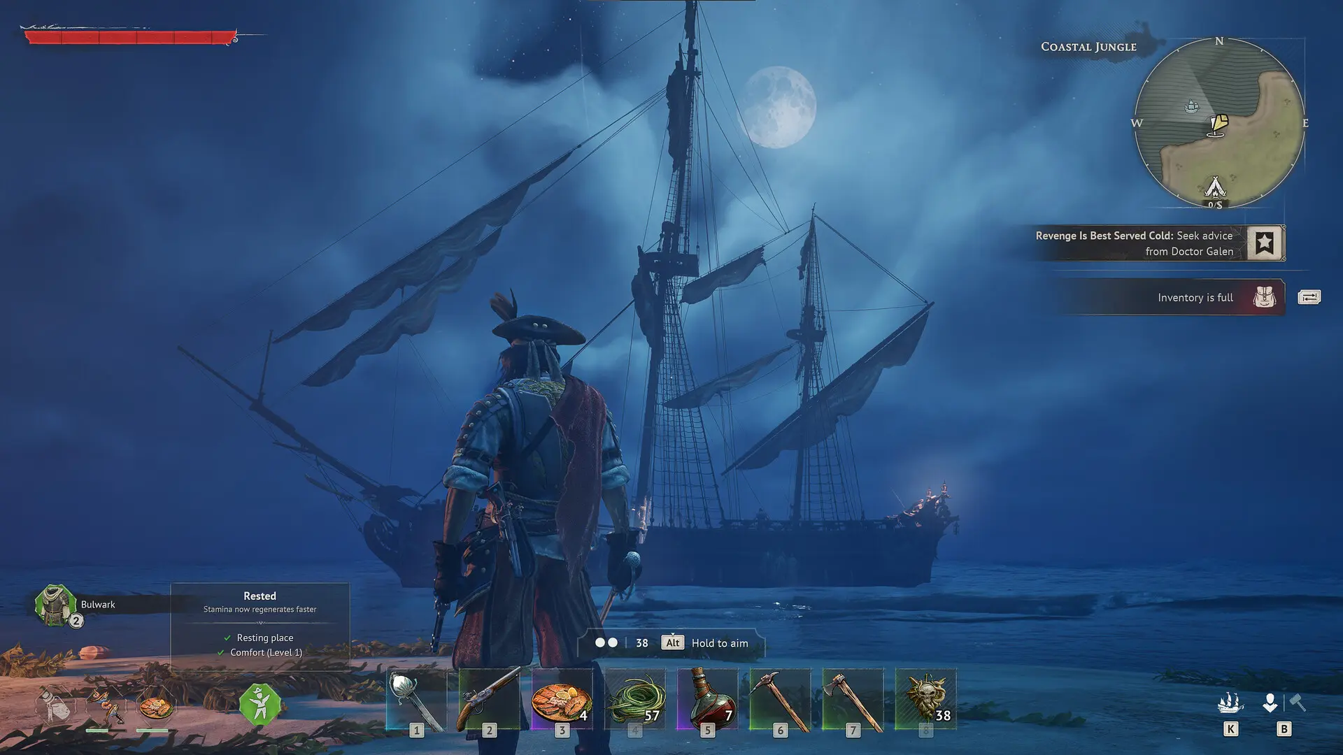 Windrose Gameplay Screenshot of a Big Naval Ship in the distance