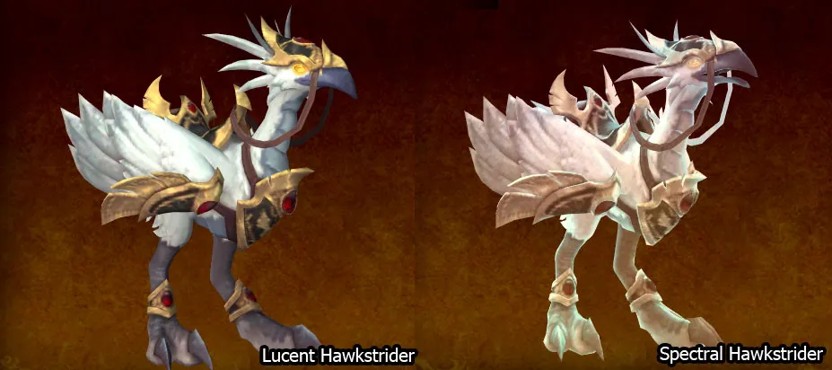 Lucent Hawkstrider and Spectral Hawkstrider Mounts