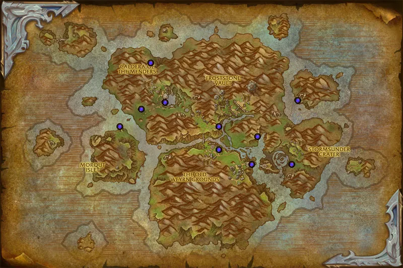 Forbidden Reach Map with coordinates marked for To'no.