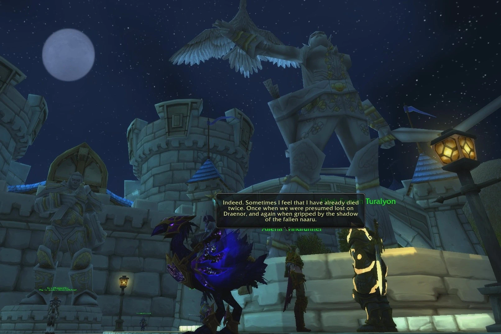 Alleria telling Turalyon that sometimes she feels like she's already died twice