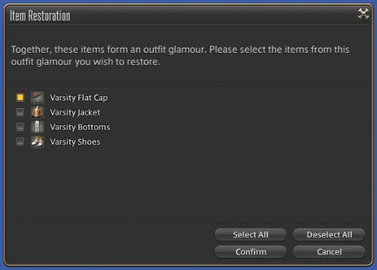 Item Restoration in FFXV Patch 