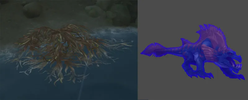 Washed-Up Kelp and Void-Touched Snapdragon mount.