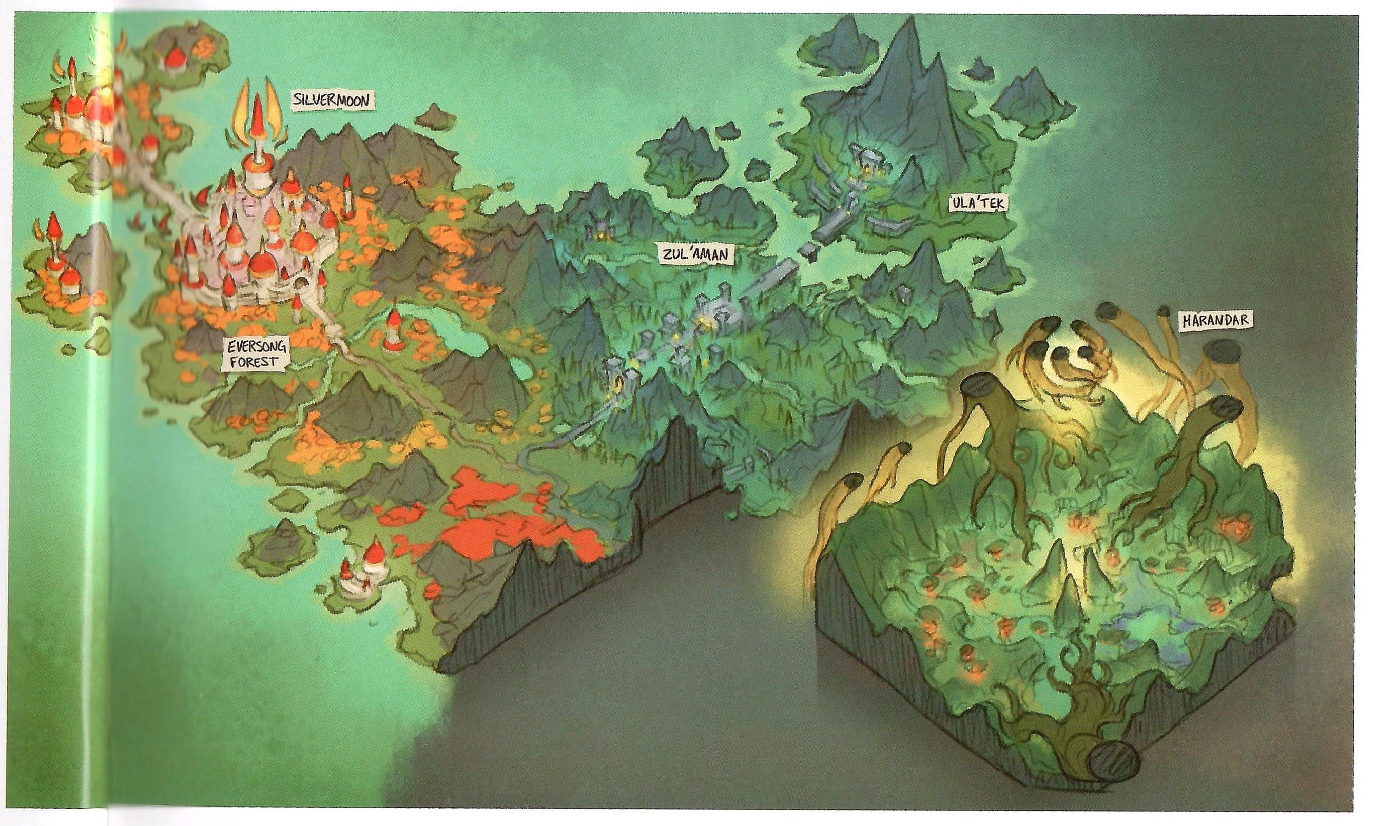Mapa de las zonas en The Art of Midnight mostrando Atal\