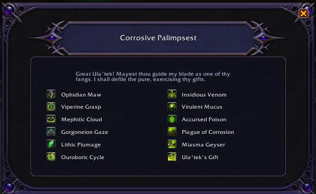 Interfaz del Corrosive Palimpsest