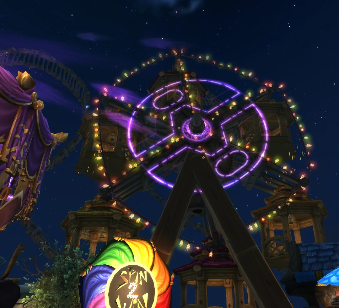 Noria y carrusel en la casa-carnaval de WoW