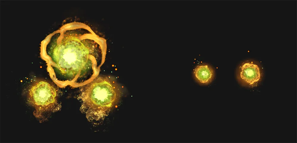 Efectos de partículas del Mycomancer's Hearthspore.