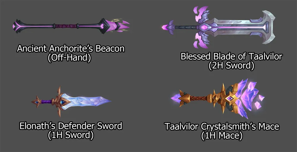 Ancient Crypt Reliquary weapons