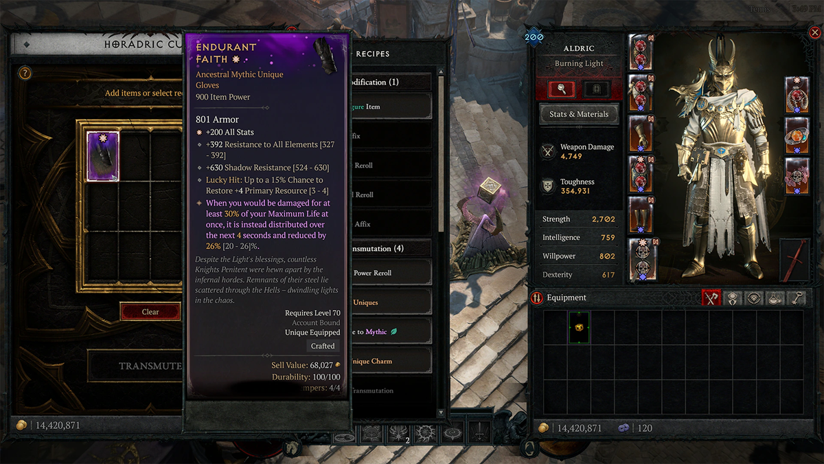 Diablo 4 Season 14 Mythic Crafting May Be Worth Waiting On