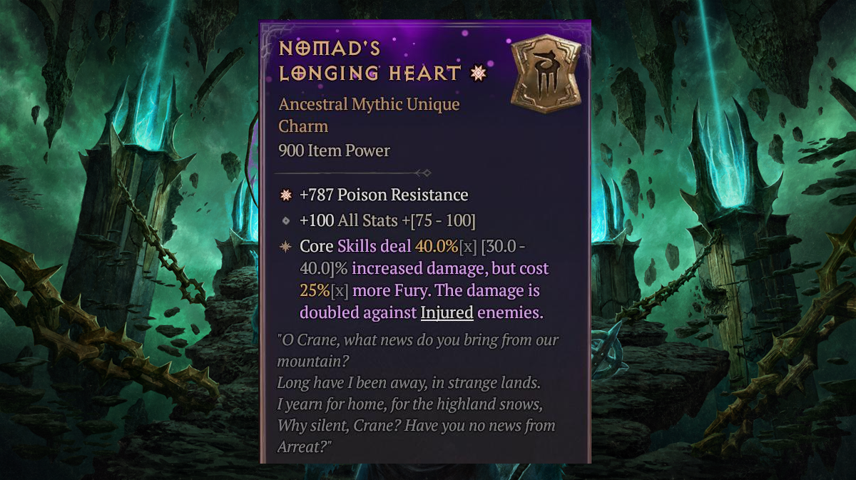 Mythic Unique Charms Shadow Dropped With Diablo 4 Patch 3.1.1