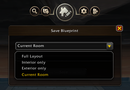 Opciones para guardar un Blueprint de casa en WoW