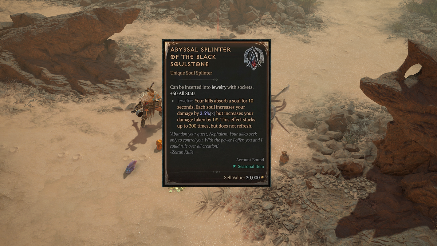 Farm Soul Splinters for Increased Power in Diablo Season 15