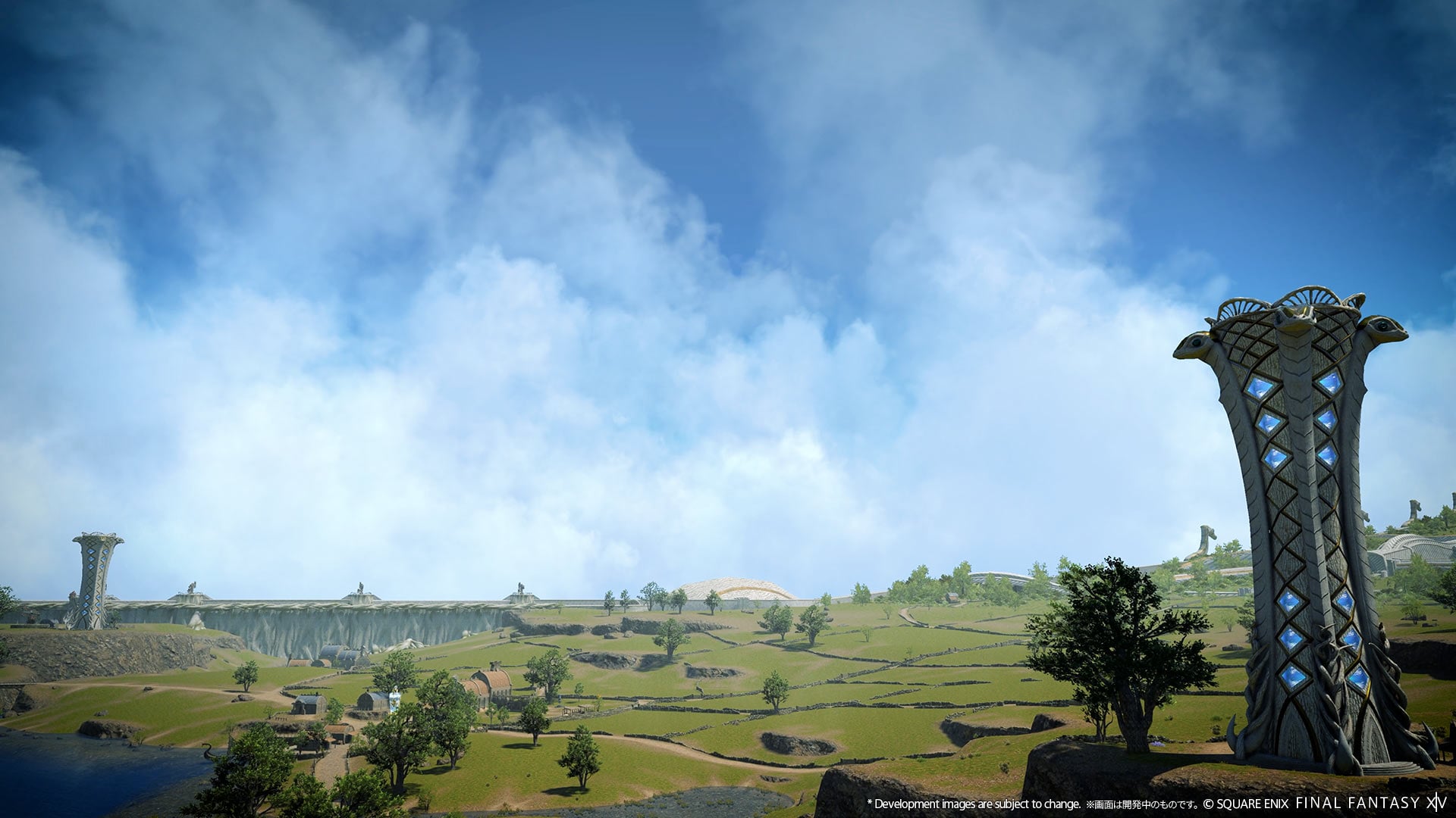 The surface of a Realmship in Evercold with grass and trees