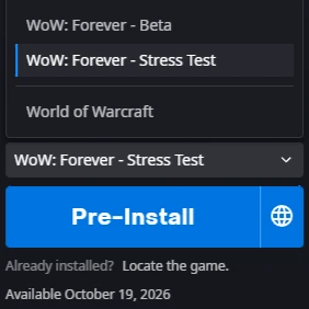 WoW: Forever Server Slam on the Battle.net Launcher